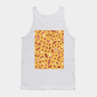 Red yellow forest elements seamless pattern Tank Top